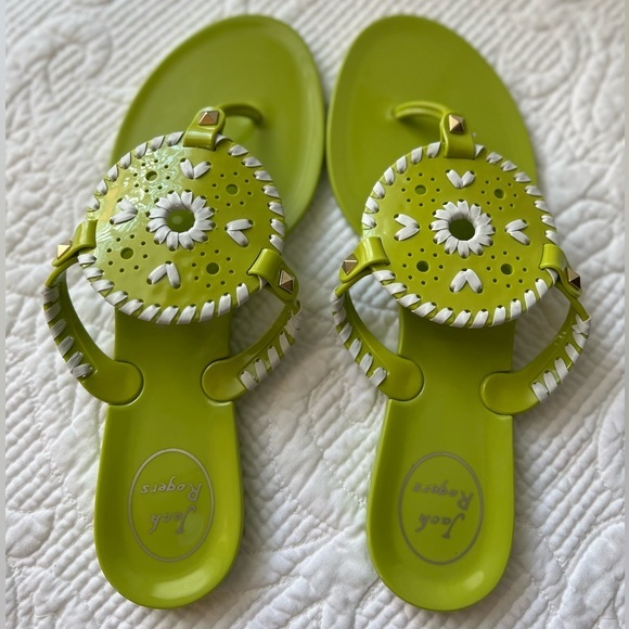 Jack Rogers Georgica Jelly Flip Flop Sandal Green‎ Size 8 - Picture 1 of 8